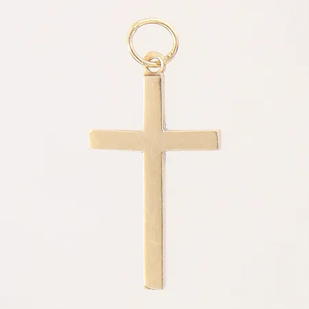 Hänge kors, 29x14mm, skadad ögla,14K Vikt: 0,6 g