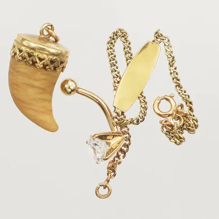 Diverse guld, defekt, stenar, 18K  Vikt: 7,5 g