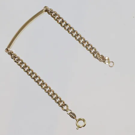 Armband Pansar med platta, längd 16cm, bredd 4-5mm, 18K Vikt: 4,6 g