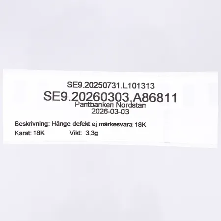 Hänge defekt ej märkesvara 18K Vikt: 3,3 g