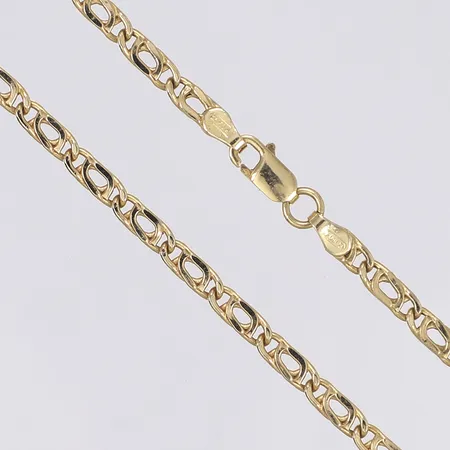 Halskedja 50cm, bredd 3mm, ihålig, bucklig, 18K Vikt: 7,1 g