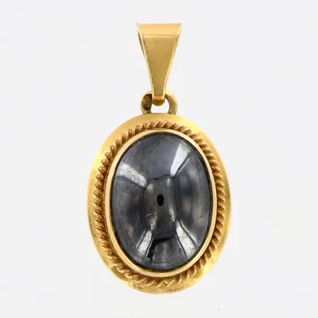 Hänge med hematit, ca 23mm, 18K Vikt: 2,2 g