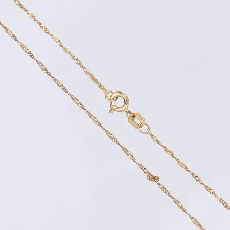 Halskedja Singapore, 42,5cm, bredd 1mm, 18K Vikt: 1,2 g