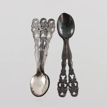 Moccaskedar 5 st Silver 830/1000,längd ca 10 cm. Vikt: 39,5 g