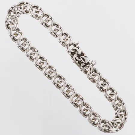 Armband Bismarck, 20cm, bredd 7,2mm, Nordguld år 1950, säkerhetskedja saknas, silver Vikt: 14,4 g