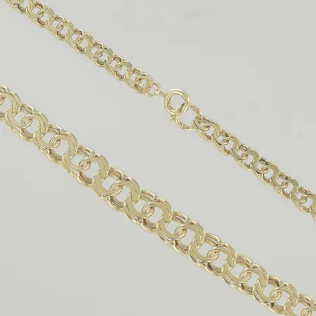 Halskedja bismark, länd 50 cm, bredd 4,6-7,7 mm, 18K  Vikt: 25,6 g