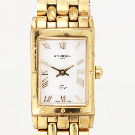 Damur Raymond Weil Tango ca. 23x17mm, Quartz, ref: 5970, gulmetall, snr: K003595, inre omkrets armband ca 15,5cm, inga övriga tillbehör