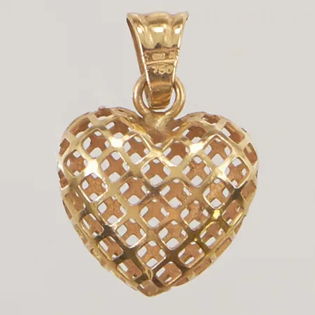 Hänge "hjärta" 15mm, 18K 1,2g.