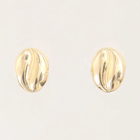 Ett par örhängen kaffebönor, 7-5,3mm, skruvstift, skeva, 18K Vikt: 0,7 g