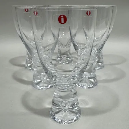 Ölglas 6st, modell Tapio, design Tapio Wirkkala för Iittala, höjd 17cm, 4st saknar etikettmärkning Skickas med postpaket.