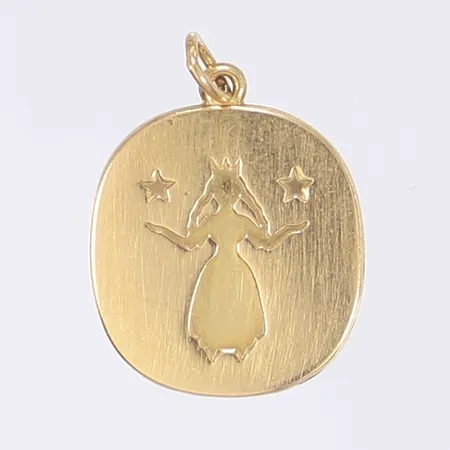 Hänge med dekor av prinsessa och stjärnor ca 12x15mm 18K Vikt: 1,3 g