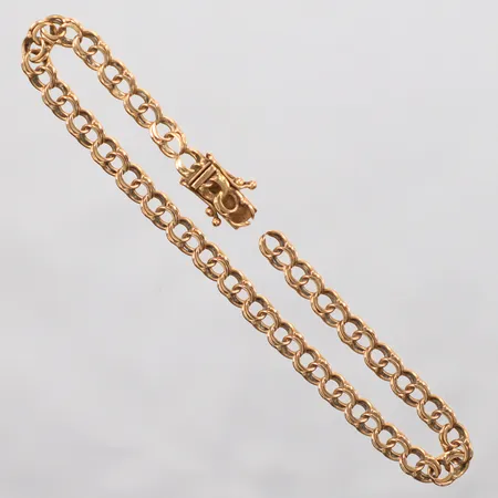 Armband Bismarck längd 19,5cm, bredd 4,7mm, defekt trasigt, 18K Vikt: 7,2 g
