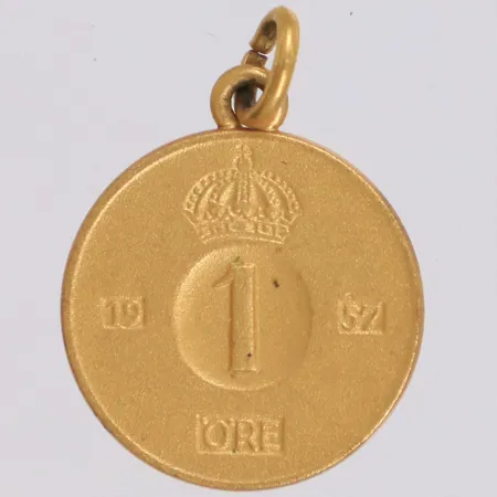 Hänge 1 Öre 1957, Ø15,9mm, ögla, brons.