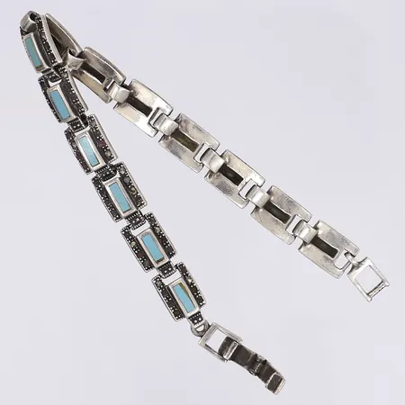 Armband defekt 18,5cm, bredd 8mm, defekt saknar sten, ostämplat silver silver  Vikt: 20 g