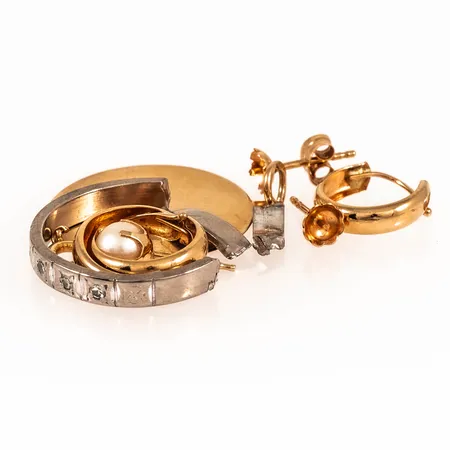 Diverse defekt guld 18K 7,8g bto.