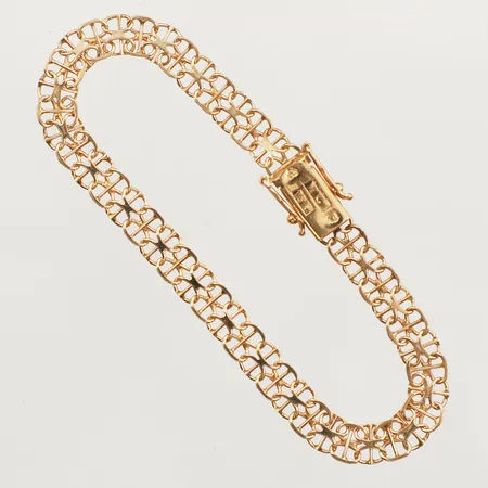 Armband X-länk med stav, längd 17,5cm, bredd 5,7mm, 18K Vikt: 6,5 g