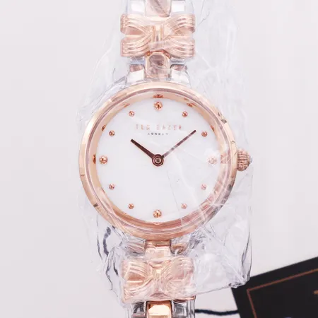 Damur Ted Baker Amy, roséfärgad stål, pärlemourtavla, quartz, Ø28mm, refnr: TE50007001, roséfärgad stål, ca 19cm, plasten kvar, fint skick, box