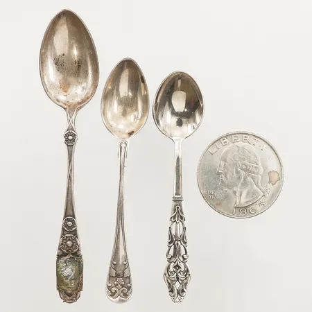 Tre skedar, 813-830 silver, 35,8g, 1 mynt, oädel metall