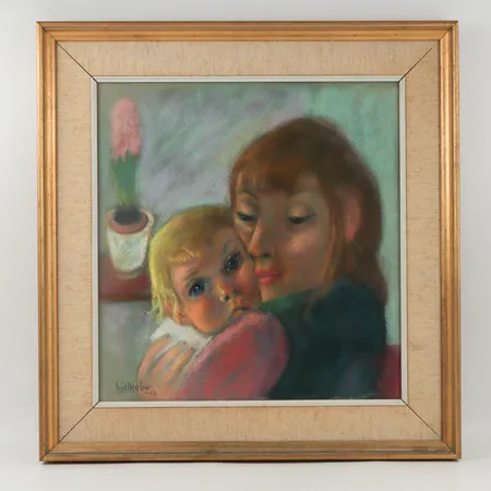 GÖSTA BJELKEBO 1904-1974,Pastell signerad och daterad -66,bildmått 35x33 cm,rammått 47x45 cm,OBS! Skickas ej endast avhämtning på kontoret Karlstad. Specialfrakt, kontakta pantbankskontoret för mer information.