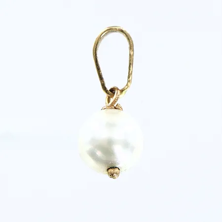 Hänge, odlad saltvattenspärla Ø5mm, längd 13mm, 18K. Vikt: 0,4 g