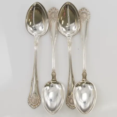 4 Matskedar, 16cm, 830/1000 Silver 102,9g.