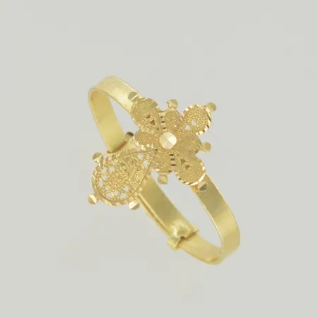 Ring justerbar, ojämn skena, 21K Vikt: 2 g