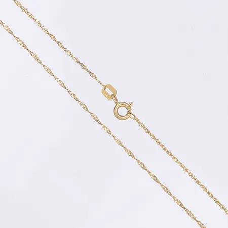 Halskedja Singapore 45cm, bredd 1mm, 18K Vikt: 1,3 g