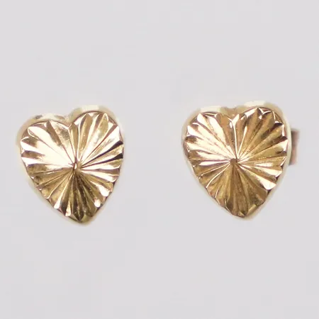 Ett par örhängen hjärtan, 6mm, missfärgade stift, 18K Vikt: 0,5 g