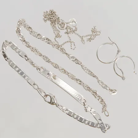 Diverse silversmycken, defekt, 925/1000 Silver 9,1g.