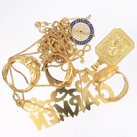 Diverse guld defekt 21K Vikt: 41,6 g