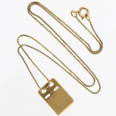 ID-Bricka och kedja, gravyr och skevheter, 18K Vikt: 4,6 g