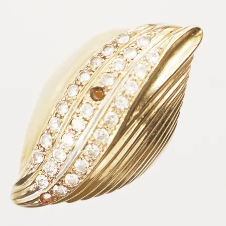 Ring med vita stenar, stenar saknas, stl 18, bredd 2,8-35,8mm, 18K  Vikt: 6,7 g