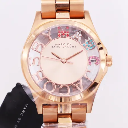 Armbandsur Marc by Marc Jacobs, Henry skelett, roséfärgad stål, quartz, Ø40mm, snr: MBM3264, roséfärgad stålband, ca 20cm, fint skick, plasten kvar, inga tillbehör