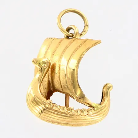 Hänge vikingaskepp, ca 20mm, 18K Vikt: 1 g