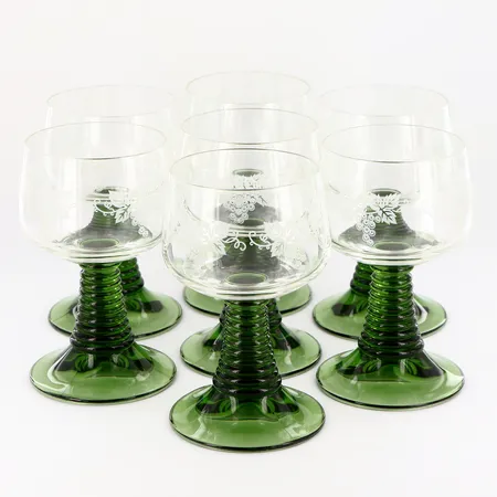 7 vinglas Remmare 13cm Ø7,5cm, omärkta Skickas med postpaket.