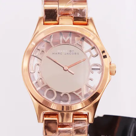 Armbandsur Marc by Marc Jacobs, skelett, roséfärgad stål, quartz, Ø40mm, snr: MBM3207, roséfärgad stålband, ca 20cm, fint skick plasten kvar på armband och baksida, inga tillbehör