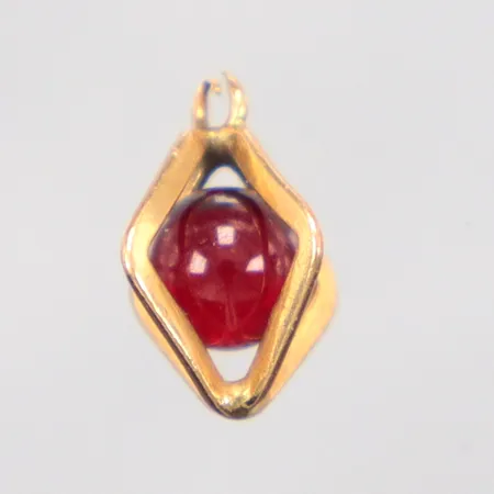 Hänge röd sten defekt 1cm, 18k Vikt: 1 g