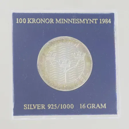 Silvermynt 100kr minnesmynt 1984, Silver 925/1000 Vikt: 16 g