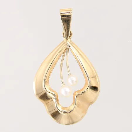 Hänge med odlade pärlor Ø2,9-3,4mm, 32x17,7mm, 18K Vikt: 1,4 g