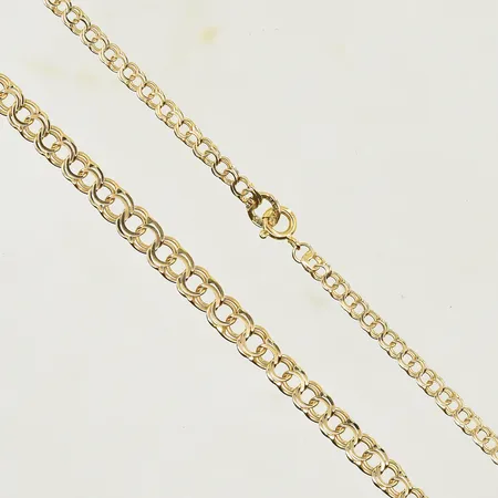 Collier Bismarck, doserad, längd 46½ cm, bredd 4-6 mm, 18K. Vikt: 9,9 g