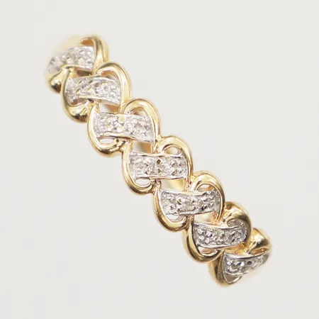 Ring med diamanter ca 14x 0,0025ct, stl 19, bredd 5,2mm, Guldfynd, 18K Vikt: 2,3 g