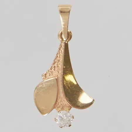 Hänge 18mm, vit sten, 18K 0,8g.