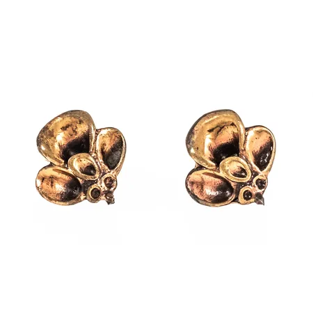Örhängen "Lava" i brons. Design Hannu Ikonen, Finland, 1960/70 tal. De är 12 x 12,5 mm och väger 2,9g.