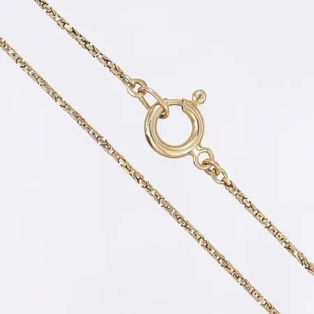 Halskedja kejsarlänk 42cm, bredd 1,5mm, slitage, bucklig, 18K Vikt: 9,3 g