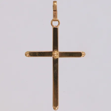 Hänge kors, längd 35mm inklusive ögla, bredd 20mm, 18K Vikt: 1 g