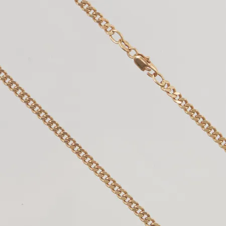 Kedja pansar, 53cm, bredd:3mm, defekt lås, 18K 16,3g.