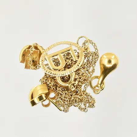 Diverse defekt guld med stenar, 18K. Vikt: 3,7 g