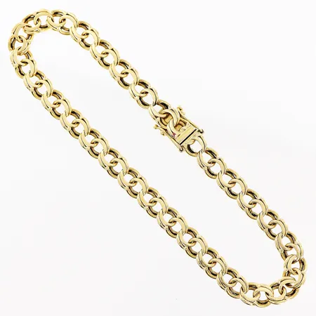 Armband Bismarck, 19,8cm, bredd 5,2mm, slitage, 18K.  Vikt: 11,8 g