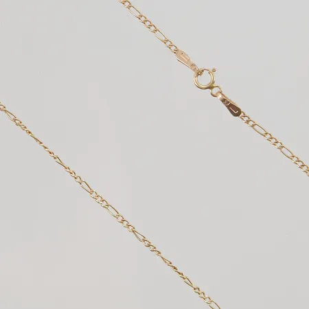 Kedja Figaro 44cm, bredd:1mm, 14K 1,0g.