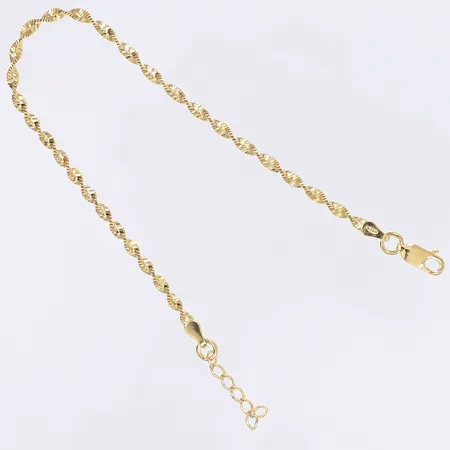 Armband 17,5-19,5cm, bredd 2,5mm, slitage, förgyllt silver 925/1000 Vikt: 1,7 g